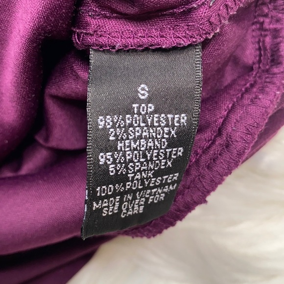 AB Studio Purple Batwing Layered Mesh Top - Picture 10 of 10